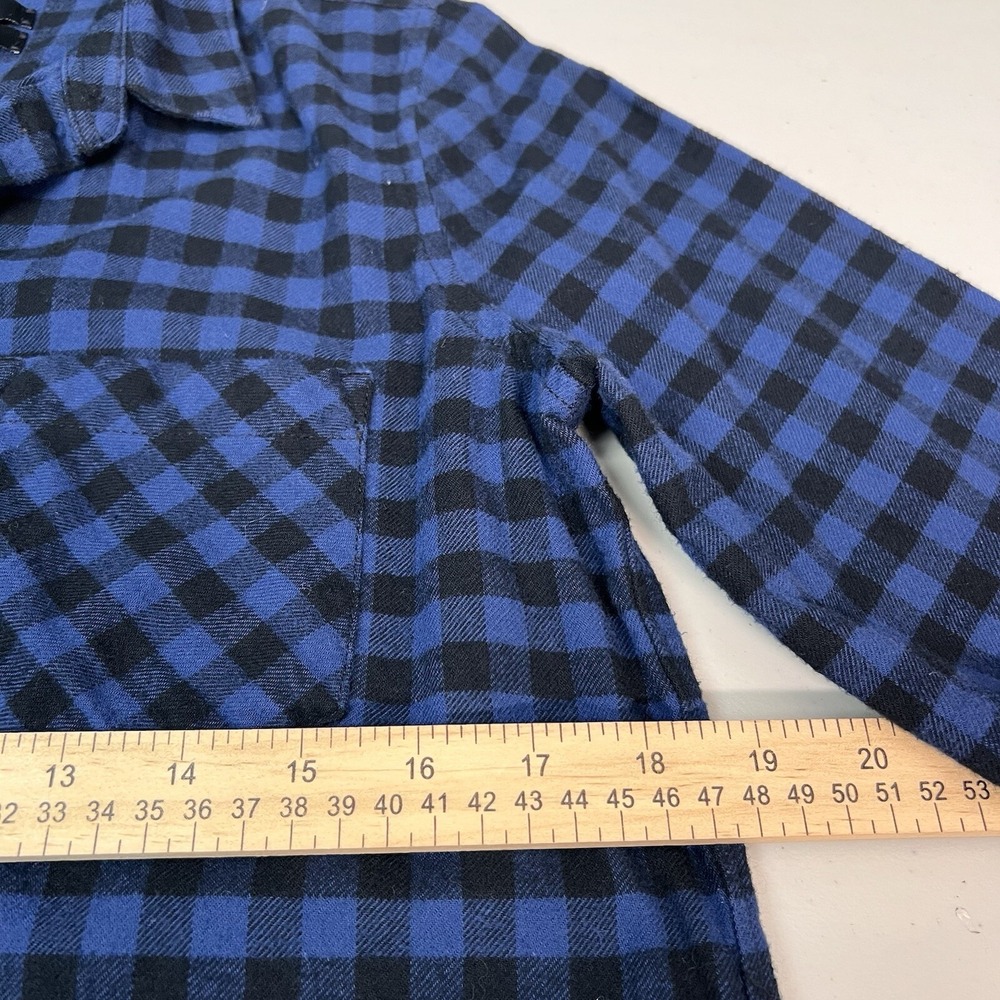 Madewell Shirt Womens Slim Medium Flannel Blue Black Gingham Cabincore Cabincore - Picture 8 of 10